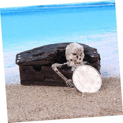 STOBOK 2pcs Resin Coffin Decorations Fish Tank Ornaments Bob Skeleton Aquatic Aquarium Sand Aquarium Coffin Skull for Aquarium Skulls for Aquarium Decorative Resin Skull Coffin