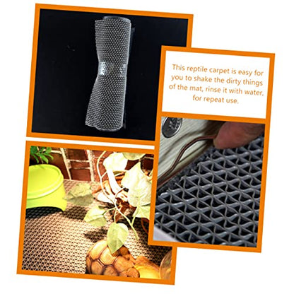 1set Reptile Carpet Liner Mat Tortoise Bedding for Terrariums Washable Reusable Substrate for Lizards Snakes and Turtles Grey