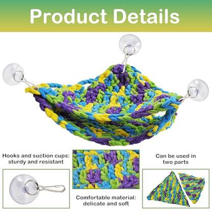 kathson Soft Bearded Dragon Hammock Double-Layered Reptiles Hammock Swing Hanging Bed with 6 Pcs Suction Cups & Hooks Tank Accessories Hammocks for Small Lizard Leopard Gecko Chameleon(Triangular) - color: Green