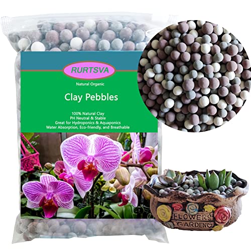 Natural Organic Colorful Leca Balls 5LBS for Plants, 8mm-10mm Ceramsite Clay Pebbles Indoor Potting Garden Soil for Orchid, Succulents, Hydroponics, Decoration, Drainage (5LBS, Primary Color, 1) - color: Primary Color, size: 5 lbs