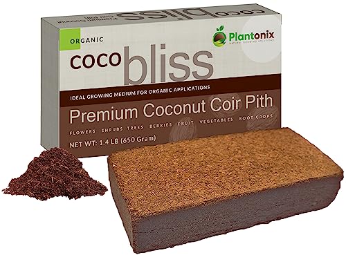 Coco Coir Brick (650gms) - Organic Coco Coir for Plants & Gardening - OMRI-Listed Cocopeat for Garden Soil, Seed Starter Soil, & Mulch - Coconut Coir Brick - Coconut Fiber Potting Mix - color: Coco Bliss 650gm (1 Brick)