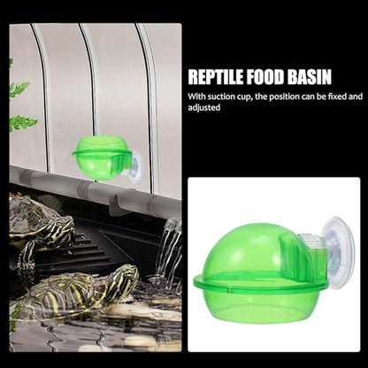 GANAZONO Reptile Food and Water Bowls with Suction Cups, Escape-Proof Large Capacity Feeding Dish for Geckos, Spiders, Frogs – Practical Crawling Pet Feeder Set (2 Pieces)