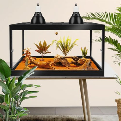 PROLEE Bearded Dragon Tank,30 Gallon Reptile Tank with Meatl Mesh Roof and Front Sliding Door, Lizard Tank,Spacious Reptile Enclosure for Snakes,Lguanas, Chameleons