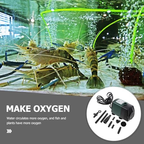Submersible Water Pump Fountain Kit with 9 Nozzles, Small Quiet Fish Tank Pump for Outdoor Ponds and Hydroponic Systems, US Plug Ac110 Voltage Compatible