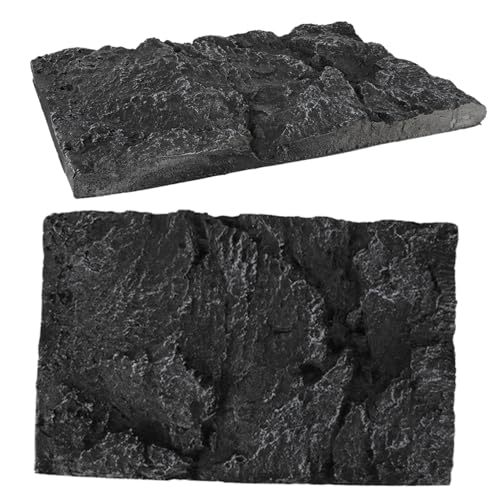 2pcs Reptile Box Backdrop Terrarium Background Vivarium Background 3D Reptile Background for Terrarium Vivarium Decoration Aquarium Rocks Reptile Tank Background Reptiles Animal Pu