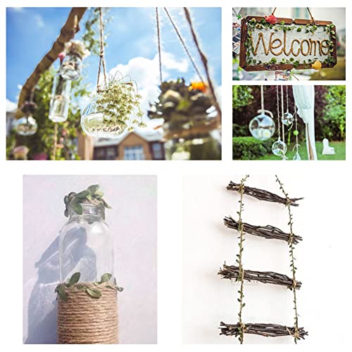 Artificial Vine Natural Hemp Rope Burlap Leaf Ribbon for Jungle Safari Birthday Party Decorations (66FT) - size: 66FT