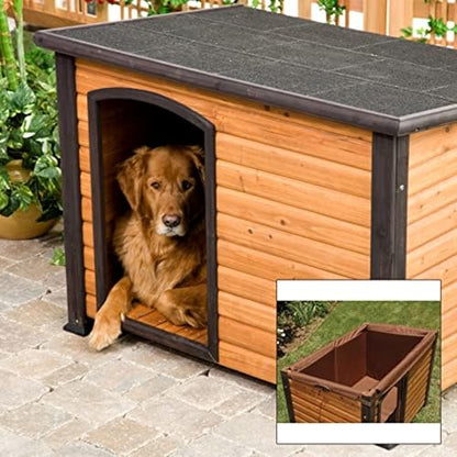 PRECISION PET PRODUCTS Extreme Outback Log Cabin Dog House, Large, Natural Wood (7027013) - color: Walnut/Dark Brown, size: Large, style: Extreme Outdoor Log Cabin