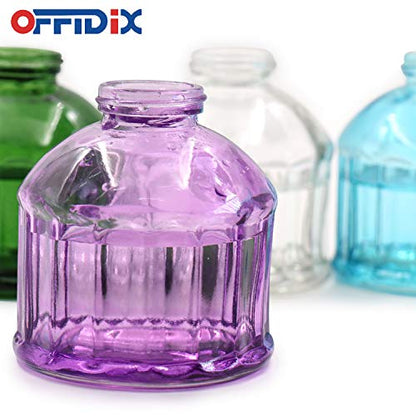 OFFIDIX Glass Watering Spray Bottle,Plant Mister Watering can Indoor with Bronze Plastic Top Pump, Glass Small Watering Can for Garden, Plants, Cleaning (Purple) - color: G-purple