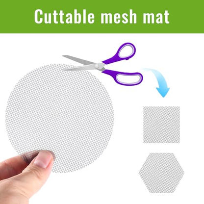 200PCS Bonsai Mesh for Plant Pot Drainage Screen, 2 3 4 Inch Rounds Drainage Hole Mesh Pad, Flower Pot Meshes Mat, Bonsai Bottom Grid Mat for Potted Succulent Prevent Soil Leaking