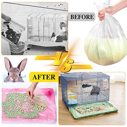 upcessory 50 pcs Disposable Cage Liners, Clear Plastic Rabbit Cage Liner Bag, Universal Toilet Film for Bunny, Hamster, Totoro, Hedgehog, Guinea Pig and Small Animals. - size: 50 count