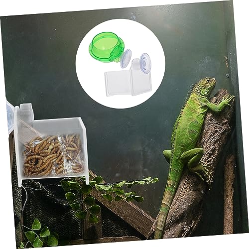 TOYANDONA 2pcs Reptile Feeding Bowl Set Plastic Water Dish for Lizard Gecko Chameleon Escape Crawling PET Food Container Suitable for Terrarium