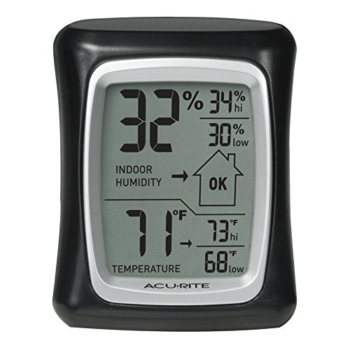 AcuRite Thermometer & Hygrometer with Humidity Gauge, Magnetic Only - color: Black