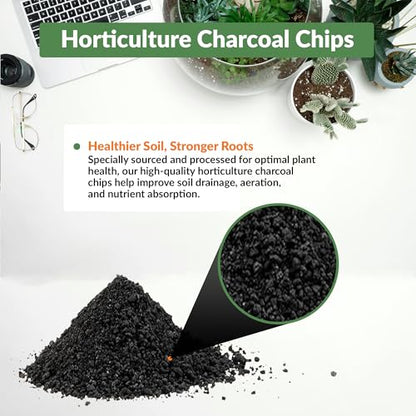Old Potters Premium Horticultural Charcoal Chips, Natural Soil Amendment for Areation and Healthy Microbe and Plant Growth. (24 Quarts)