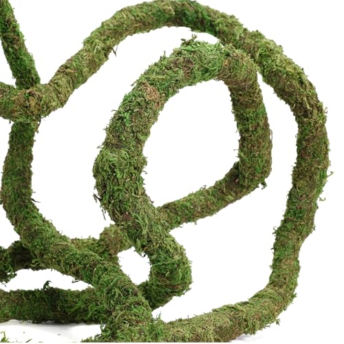USMOLA Moss Vine for Reptiles, Bendable Climbing Vines Reptile Tank Accessories, Natural Moss Rope for Leopard Gecko, Lizard, Snake, Chameleon, Frog Terrarium Decor (Jungle Green, 9.8 FT) - size: 9.8 FT