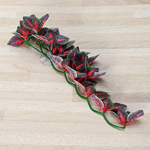 POPETPOP Aquarium Ornament - Reptile Hanging Silk Terrarium Decorations with Suction Cup for Lizards,Geckos,Snake Pets - 12 Inches