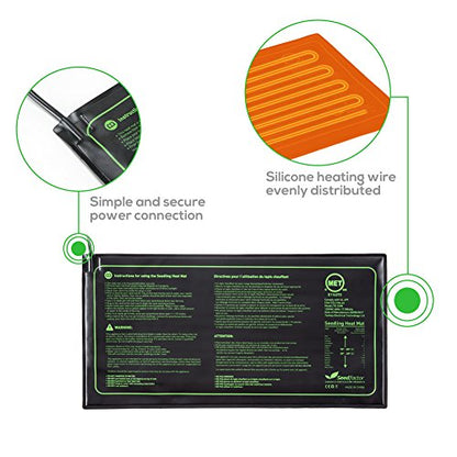 MET Certified Seedling Heat Mat, Seedfactor Waterproof Durable Germination Station Heat Mat, Warm Hydroponic Heating Pad for Indoor Home Gardening Seed Starter(20" x 20") - size: 1 Pack-20" X 20"