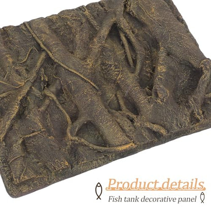 Totority Aquarium Background Board Root 3D Background Plate for Fish Tank Pu Decorative Board 23.62 X 17.71 X 2.36 in Aquarium D Cor for Fish Tanks