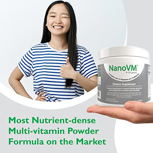 9-18 Years, Allergen-Free Kids Multivitamin, Unflavored Powdered Vitamins, Multivitamin Powder with 13 Vitamins & 13 Minerals, Low-Carbohydrate Vitamin Supplements, 275g - Solace Nutrition - style: 9-18
