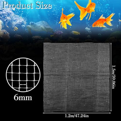 Clear Mesh Fish Tank Lid Aquarium Fish Tank Net Screen Cover Clear Plastic Fishs Net Aquarium meshs lid for Aquariums Lids Fishs Tanks Covering Aquariums Top Cover(4 x 5 feet)