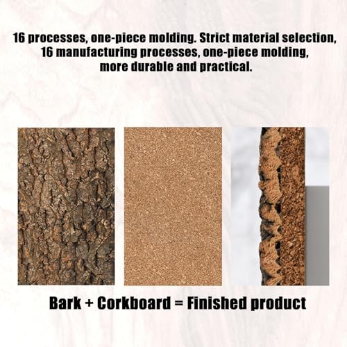 Cork Bark Background, 40x30 cm Reptile Hiding Bark Cork Terrarium Background Climbing Platforms for Beared Dragon Lizard Geckos Spider