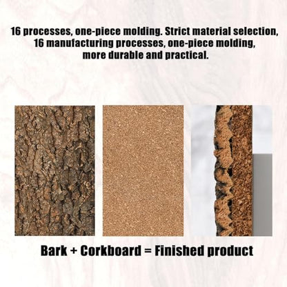 Cork Bark Background, 40x30 cm Reptile Hiding Bark Cork Terrarium Background Climbing Platforms for Beared Dragon Lizard Geckos Spider