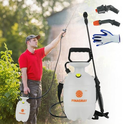 2Gallon/7.56L Pressure Sprayer - Multi-Use Pump Mister for Garden, Lawn & Home with 2 Nozzles, Shoulder Strap & Gloves - Ideal as Weed, Plant & Water Sprayer - color: 2Gallon/7.56L Pressure Sprayer