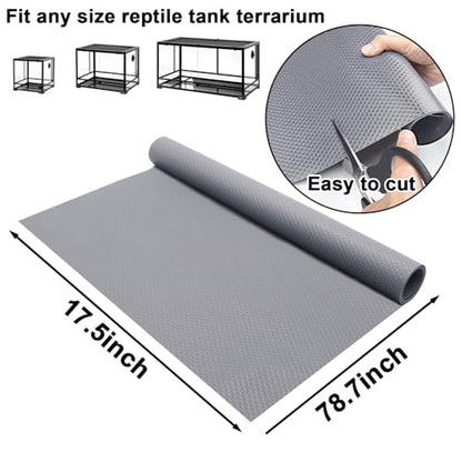 Reptile Carpet Reptile Mat 2 Pack Bearded Dragon Leopard Gecko Substrate Bearded Dragon Tank Flooring Snake Tortoise Bedding Bearded Dragon Tank Accessories 17.5’’ x 79.7’’ -Two-Tone