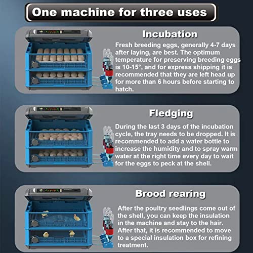 Egg Incubator, 192/256/500 Egg Incubator, Poultry Hatcher Machine with Automatic Egg Turning, Temperature & Humidity Control and LED Screen, General Purpose Incubator for Chickens Ducks Birds,256 - size: 256