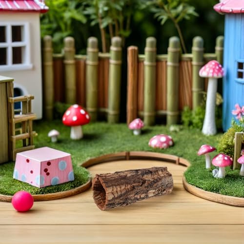 Natural Cork Bark for Reptile Hideout: Round Cork Bark Tube Terrarium Log Cave Wood Climbing Hide for Gecko Lizard Snakes Hermit Crabs Frog 3. 14×7. 8"