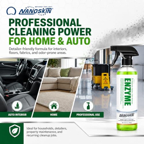 Nanoskin ENZYME Multi-Purpose Cleaner & Odor Eliminator 5 Gallon - Removes Complex Organic Stains, Dirt, Grease, and Grime from Multi Surfaces | For Automotive, Floor, Kitchen, Bathroom, Plumbing - size: 640 Fl Oz (Pack of 1)
