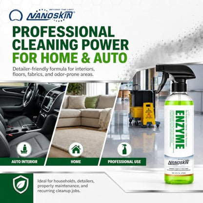 Nanoskin ENZYME Multi-Purpose Cleaner & Odor Eliminator 5 Gallon - Removes Complex Organic Stains, Dirt, Grease, and Grime from Multi Surfaces | For Automotive, Floor, Kitchen, Bathroom, Plumbing - size: 640 Fl Oz (Pack of 1)