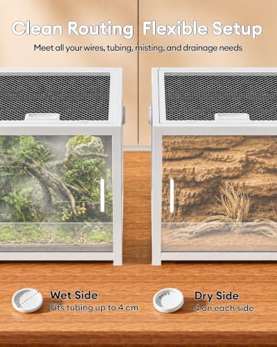 45 Gallon Reptile Tank, Gecko Reptile Enclosure (White, 45 Gallon) | Stackable ventilation 45 Gallon Gecko reptile terrariums Tank - color: White, size: 45 Gallon