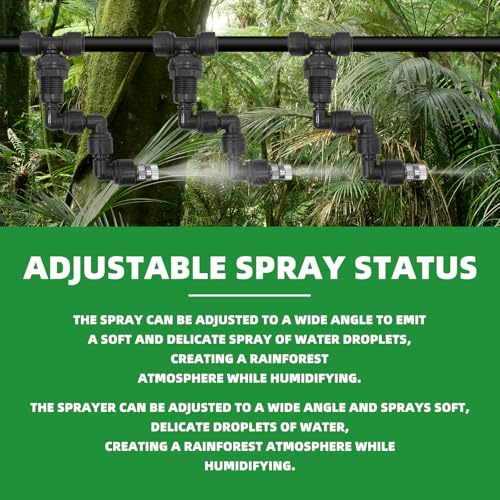 2 Pack Reptile Mister Nozzles, 1/4'' Reptile Misting Nozzles, Adjustable Reptile Fogger Fine Mist Nozzles for Full Water Coverage, Replacement Micro Spray Nozzles for Reptile Terrarium Tank