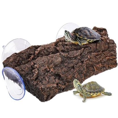 ZENFUN Turtle Basking Platform, Fish Tank Aquarium Tortoise Climbing Platform with 3 Suction Cups, Baby Tortoise Resting Terrace, Climbing Ramp Shale Reptiles Dock for Terrapins, Frogs