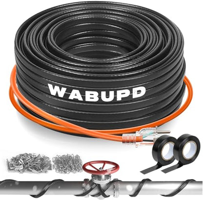 3FT-200FT Heat Tape for Water Pipes, -40°F Deicing Pipe Heat Cable,Electric Heating Cable Pipe,Frezze Protection for Heat Trace Cable for Metal, Plastic Home Pipes,Gutter,120V 5W/ft（140FT） - size: 140FT