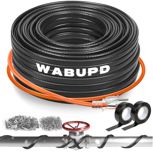 3FT-200FT Heat Tape for Water Pipes, -40°F Deicing Pipe Heat Cable,Electric Heating Cable Pipe,Frezze Protection for Heat Trace Cable for Metal, Plastic Home Pipes,Gutter,120V 5W/ft（120FT） - size: 120FT