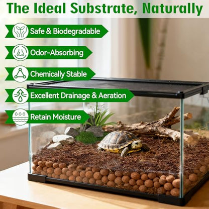Halatool 2QT Leca Clay Balls for Terrarium Substrate – Lightweight Drainage | Organic Expanded Clay Pebbles for Reptile Bioactive Terrarium False Bottom, Hydro Balls for Leopard Gecko, Tortoise & Frog - size: 2QT