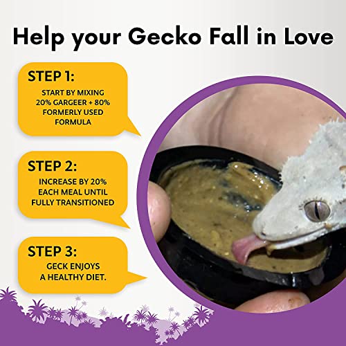 Gargeer 8oz Complete Crested Gecko Food Diet. Premium Mix, Ready to Use Freshly Made Powder. Unique Formula, Developed & Made in the USA. Enjoy! (Tropical + Insects Protein) - size: 8 Ounce (Pack of 1)