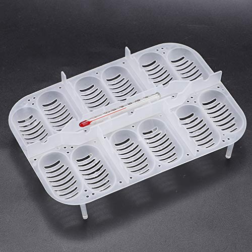 12 Grids Reptiles Eggs Incubator Tray, Amphibians Hatchery Box with Thermometer, Reptile Breeding Box, Incubation Box for Hatching Snake Lizards Turtle Gecko Egg