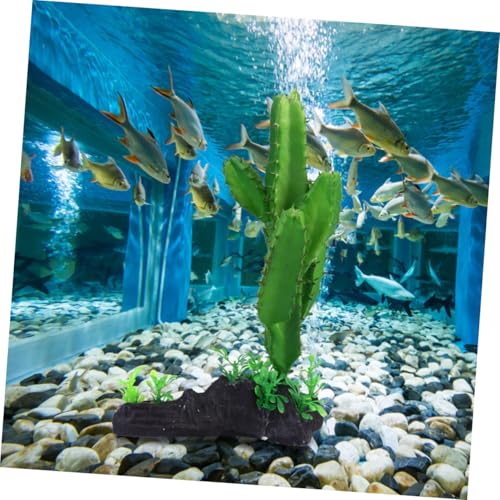 Artificial Plastic Cactus Plant Aquarium Decor, Simulation Underwater Plant Bonsai for Fish Tank, Reptile Terrarium Ornament, Home Aquatic Landscape