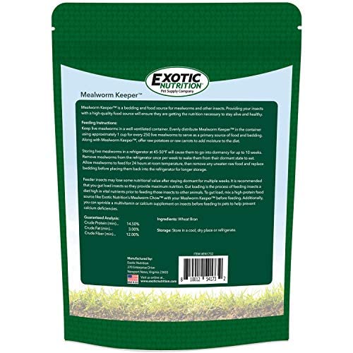 Exotic Nutrition Mealworm Keeper - Healthy Bedding & Feed for Breeding Live Feeder Mealworms… (6 lb) - size: 1 Count (Pack of 1)