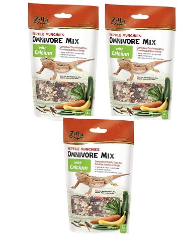 Zilla (3 Pack) Reptile Munchies for Pets, 4-Ounce with Calcium