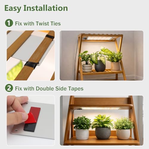 LBW Plant Grow Light, 810 LEDs Full Spectrum Plant Lights for Indoor Growing, Ultra-Thin Panel Grow lamp for Under Cabinet Plant，4/8/12H Timer, 3 Lighting Modes, 10 Dimmable Levels, 6 Packs - size: 6 Packs