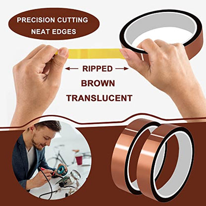 High Temperature Tape Heat Tape Heat Resistant Tape Heat Transfer Tape Heat Tape for Sublimation No Residue 10mm X 33m 108ft (Yellow-4 Roll) - color: Yellow-4 Roll