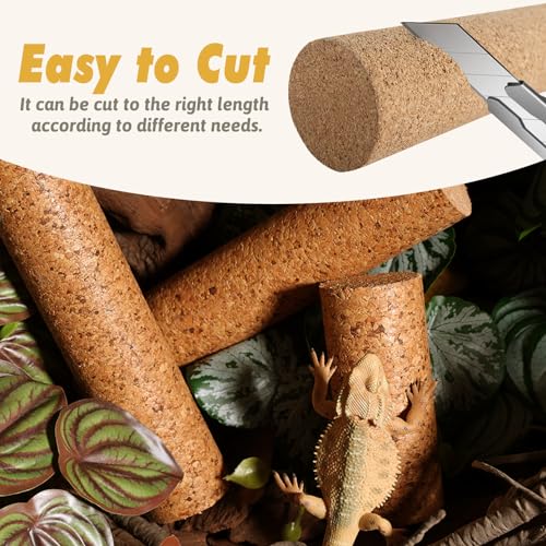 Reptile Climbing Branch with Cork Branch for Reptiles Climbing Branches 2 Pack Natural Tree Frog Cork Wood Stick Crested Geckos Habitat Decor