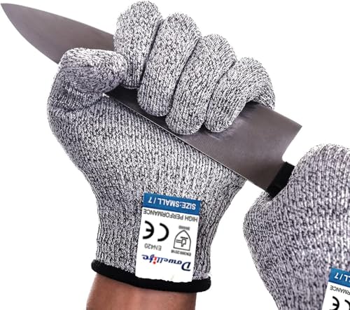 Dowellife Cut Resistant Gloves Protection, Safety Kitchen Cuts Gloves for Oyster Shucking, Fish Fillet Processing, Mandolin Slicing, Meat Cutting and Wood Carving, 1 Pair (Small) - size: Small (Pack of 1), style: Original