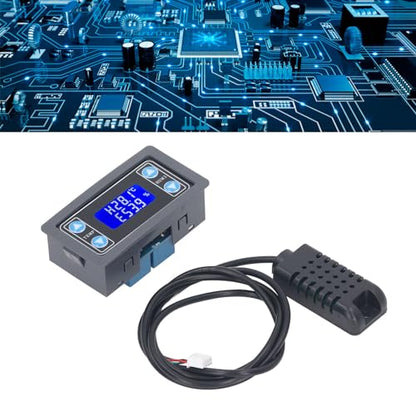 Temperature Humidity Controller Dual Relay Output Digital Thermostat Humidistat Control Module with Automatic Recognition for Greenhouse Reptile Terrarium Home Use ABS Mate