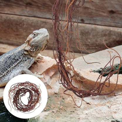 GANAZONO Artificial Reptile Climbing Vine with Bendable Rattan, Decorative Faux Tree Roots for Terrarium Habitat, Lizard and Snake Tank Décor, Jungle Vine for Reptile Enclosure