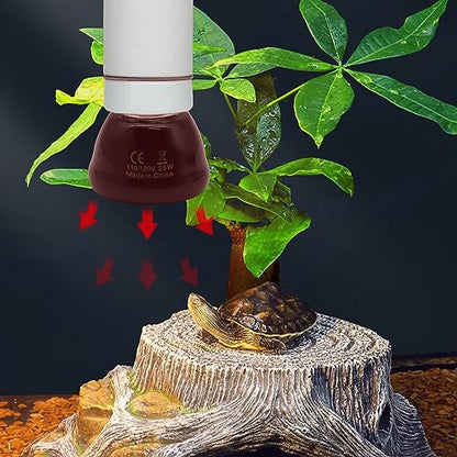 Mini Reptile Heat Lamp, 25w Infrared Ceramic Heat Emitter, No Light Emitting Reptile Heat Bulbs,Ceramic Heat Lamp for Amphibian, Chicken Coop,Cat, Turtle, Snake,Terrarium (1, 25 W) - size: 25 W