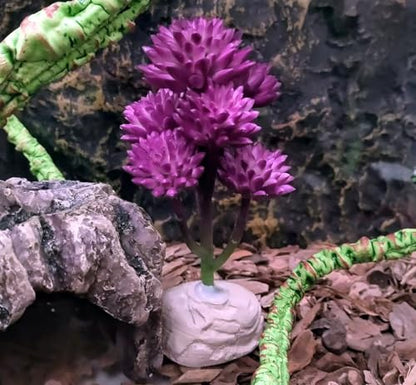 Reptile Plants Artificial Terrarium Plants Reptile Plastic Plants for Reptile Habitats with Base -Purple… - color: Purple